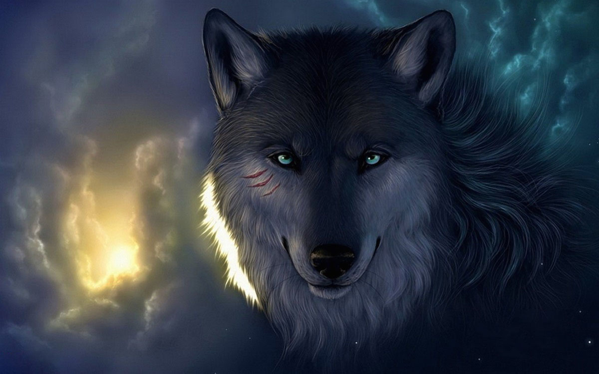 Hình hình họa chó sói đẹp mắt và chất