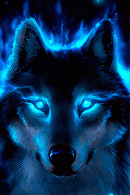 Hình hình họa chó sói đôi mắt xanh rì ngầu