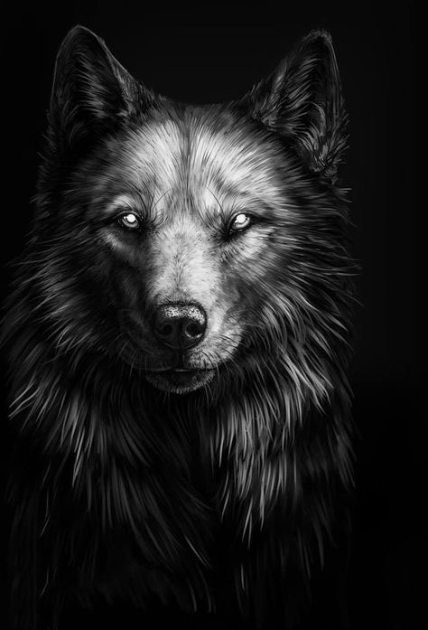 Hình hình họa con cái chó sói đôi mắt White ngầu