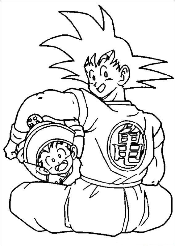 Tranh tô màu Goku dễ thương