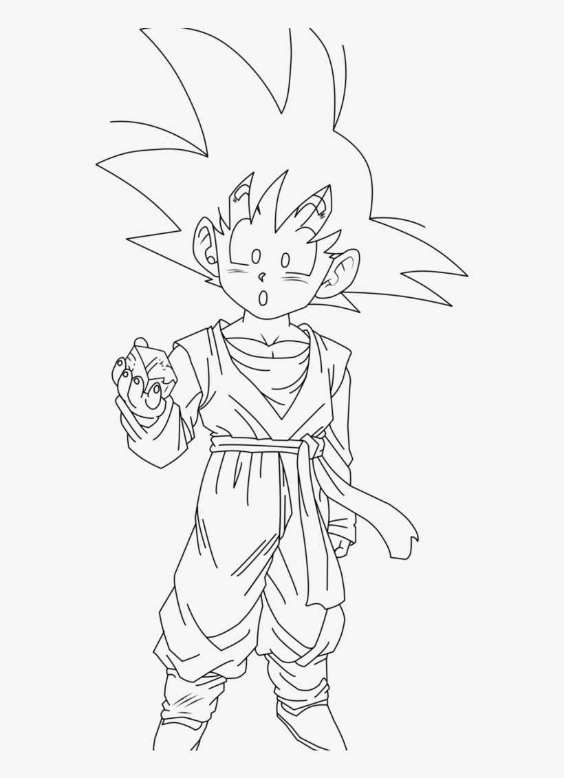 Tranh tô màu Goku Dragon Ball cho bé ngộ nghĩnh
