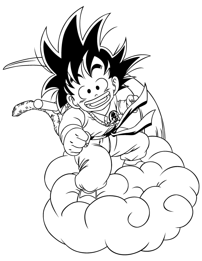 Tranh tô màu Goku tuyệt đẹp