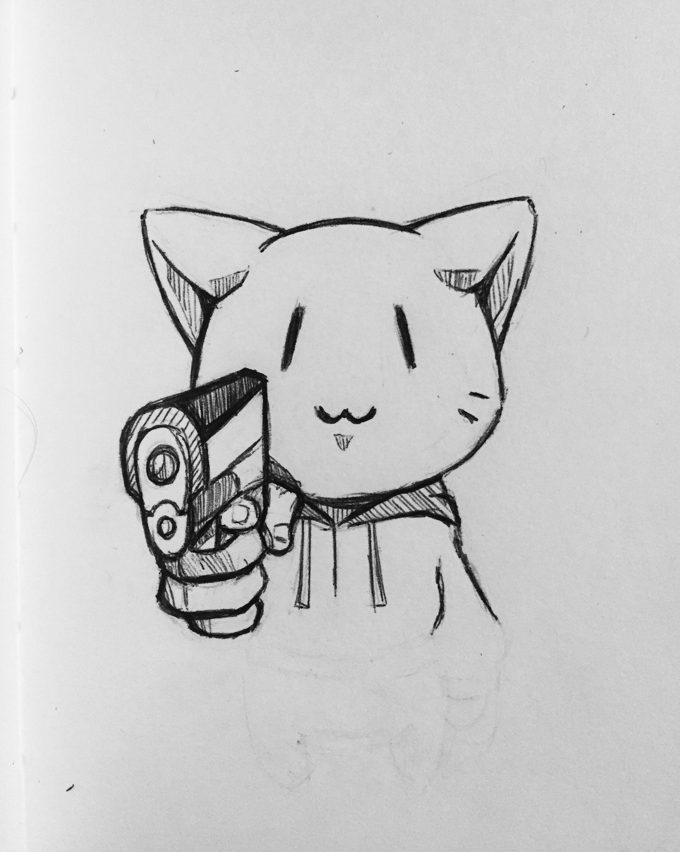 Ảnh chế mèo cầm súng cute