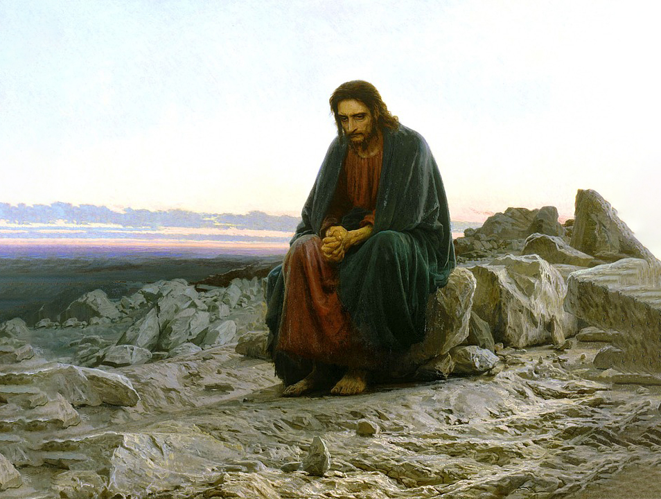 Hình ảnh Chúa Giêsu đang cầu nguyện trên núi