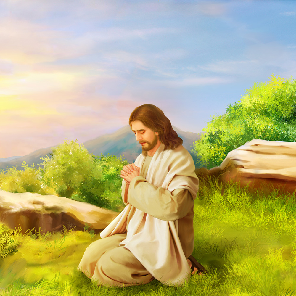 Một bức tranh của Chúa Giêsu đang cầu nguyện
