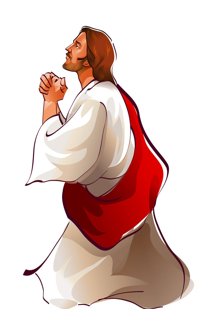 Một bức tranh đơn giản của Chúa Giêsu đang cầu nguyện