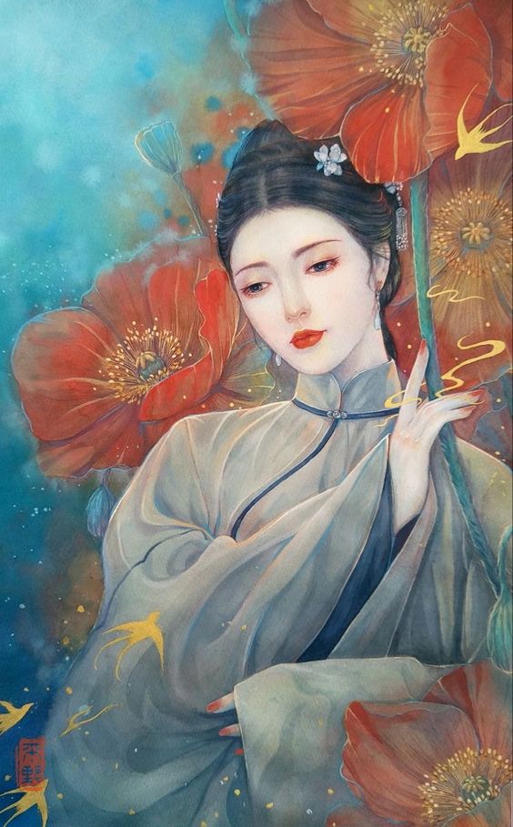 Hình vẽ tranh vẽ mỹ nhân đẹp nhất mỹ nhân cổ trang Trung Quốc  VFOVN