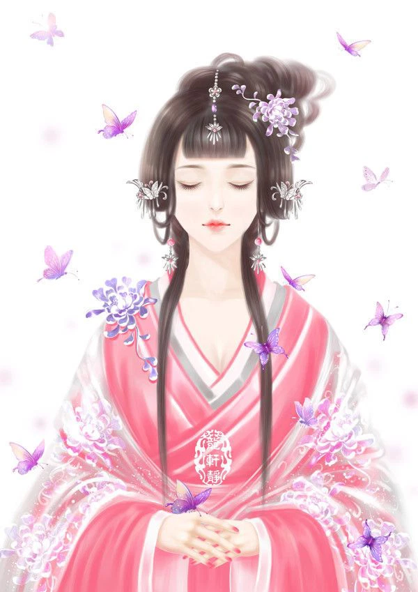 Hình hình họa vẽ phái đẹp cổ trang Trung Hoa cực kỳ đẹp