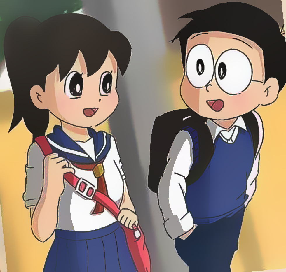 Hình Nobita và Shizuka cực dễ thương