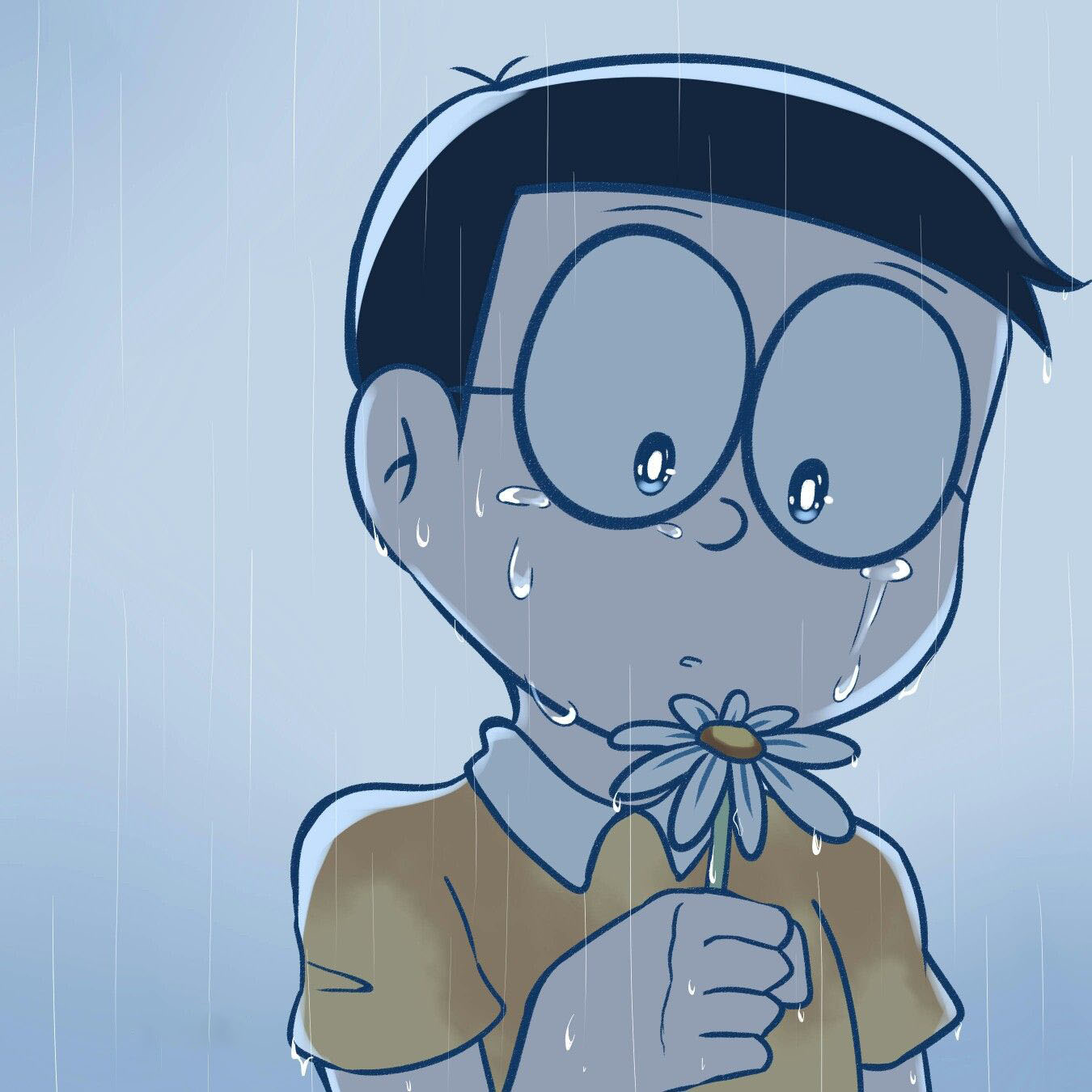 Ảnh Nobita khóc buồn HD