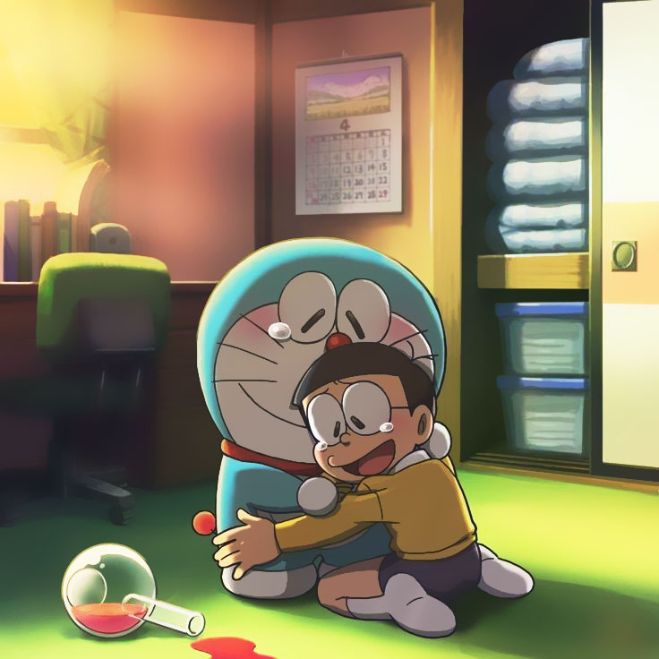 Hình ảnh Nobita khóc buồn đẹp