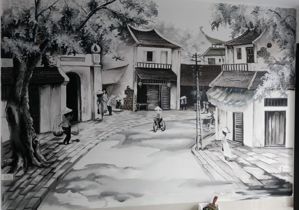 Bức tranh tường vẽ về Hà Nội
