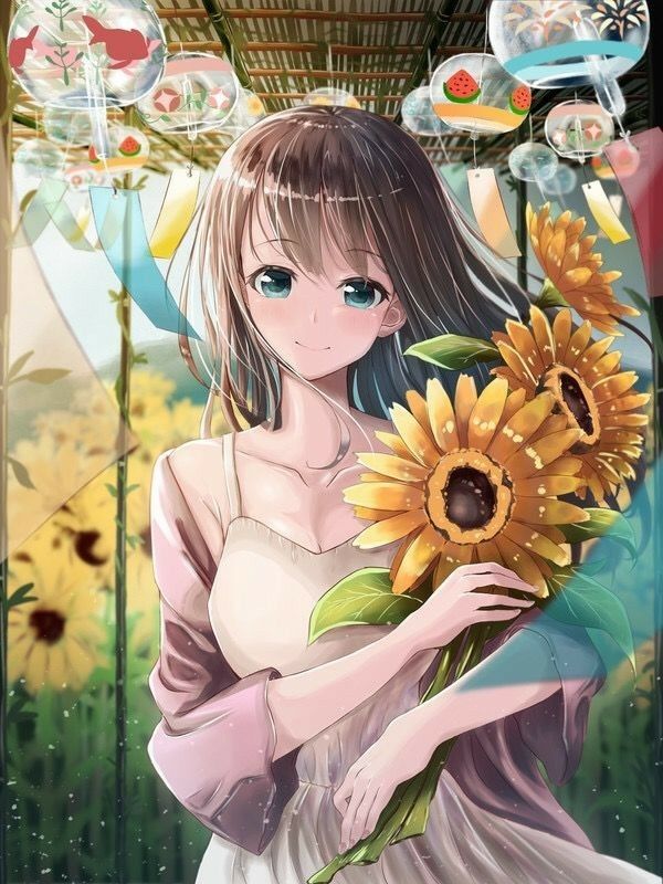 Hình hình họa hoa Hướng Dương chibi rất rất đẹp