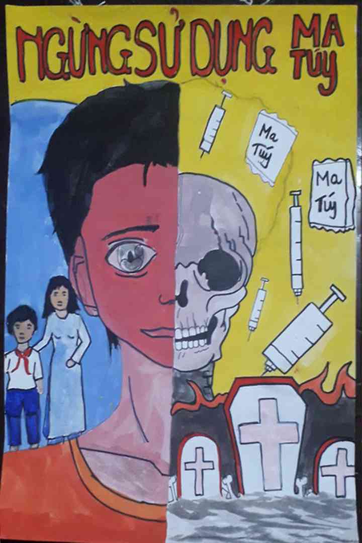 Tổng hợp tranh vẽ đề tài phòng chống ma túy của học sinh