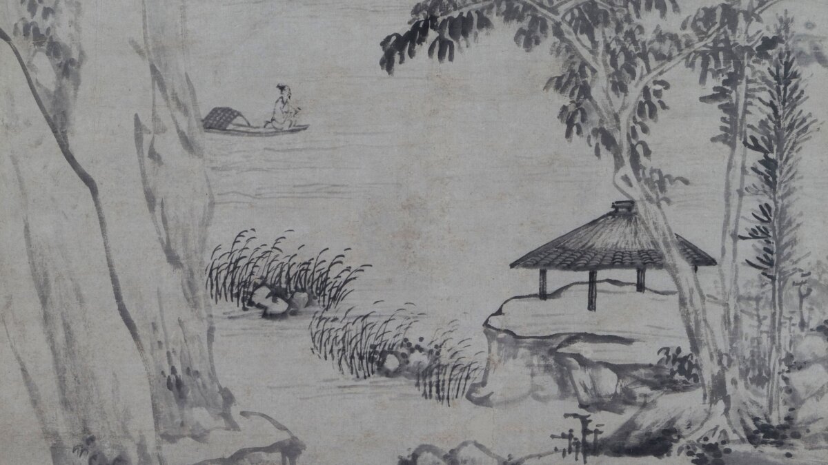 Tranh vẽ phong cảnh Trung Quốc bằng bút chì trắng đen