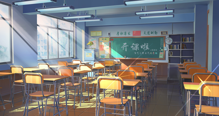 Một bức tranh đẹp về lớp học anime