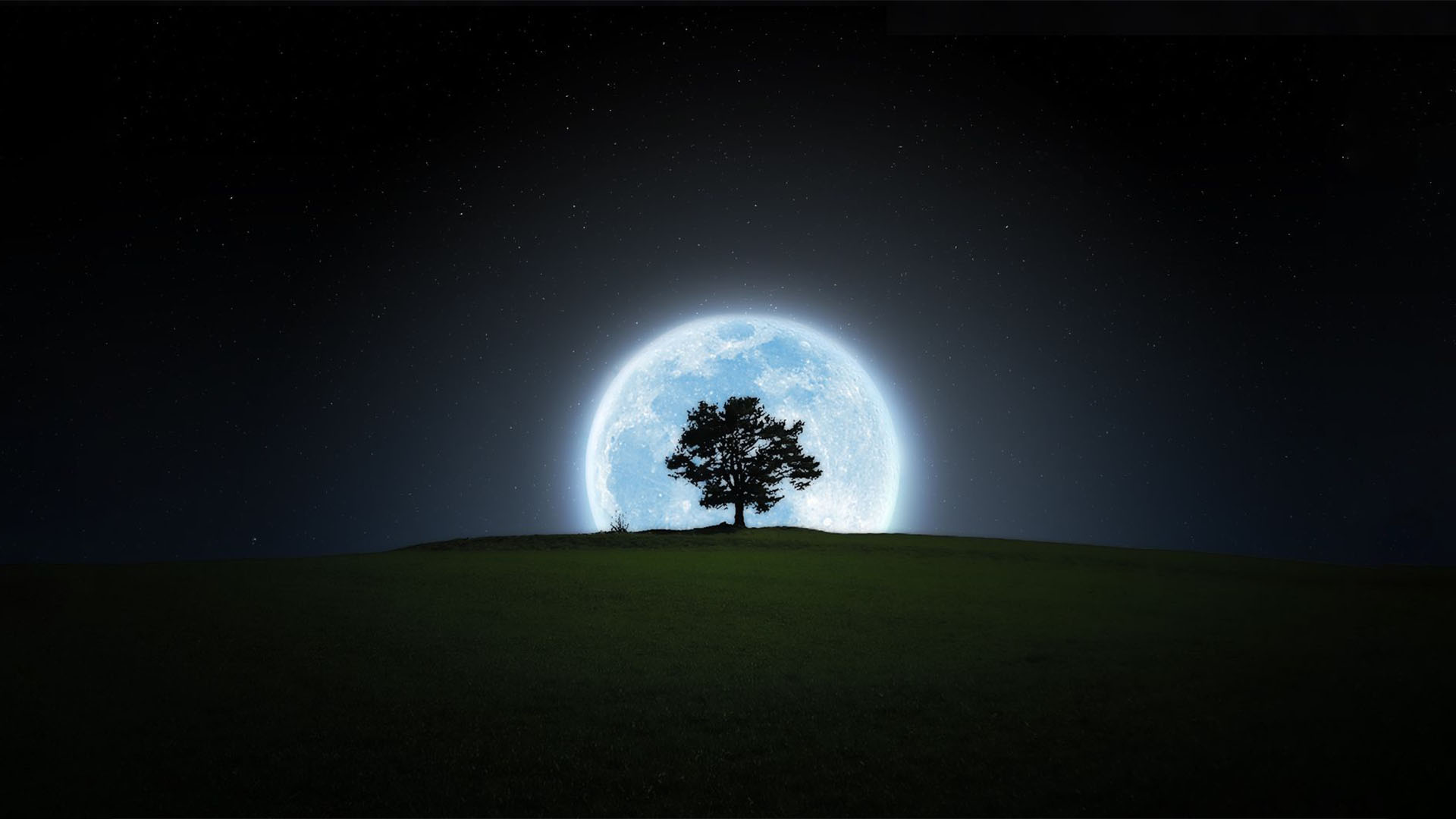 Ảnh nền mặt trăng xanh HD 1080p