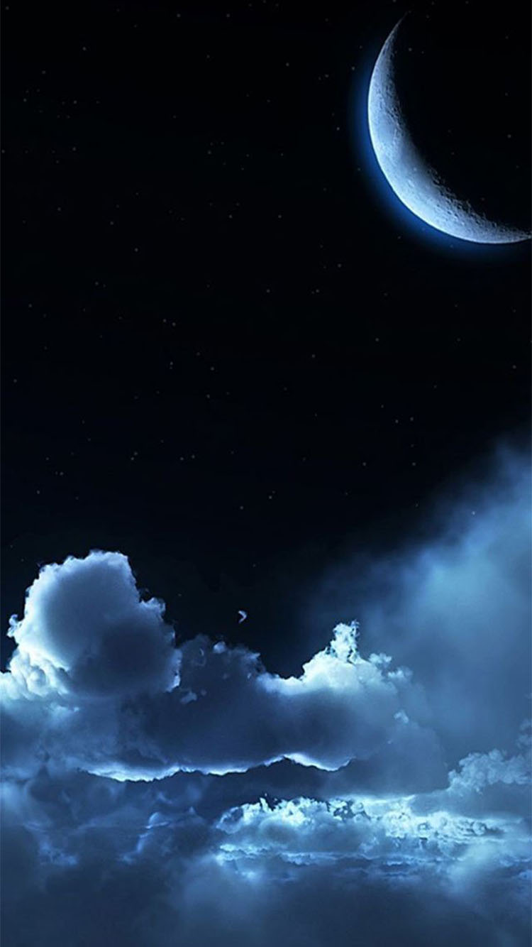 Hình nền mặt trăng xanh cho smartphone