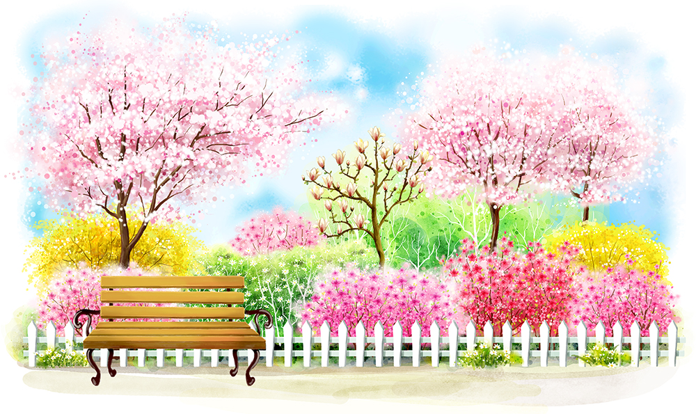 Tranh phong cảnh vườn hoa tại công viên