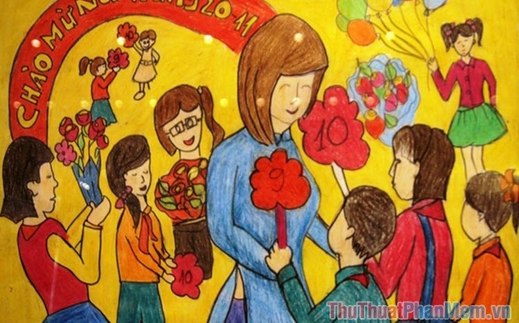 Vẽ Tranh 2011 Nhà Giáo Việt Nam Đẹp TÌNH CẢM CHAN CHỨA