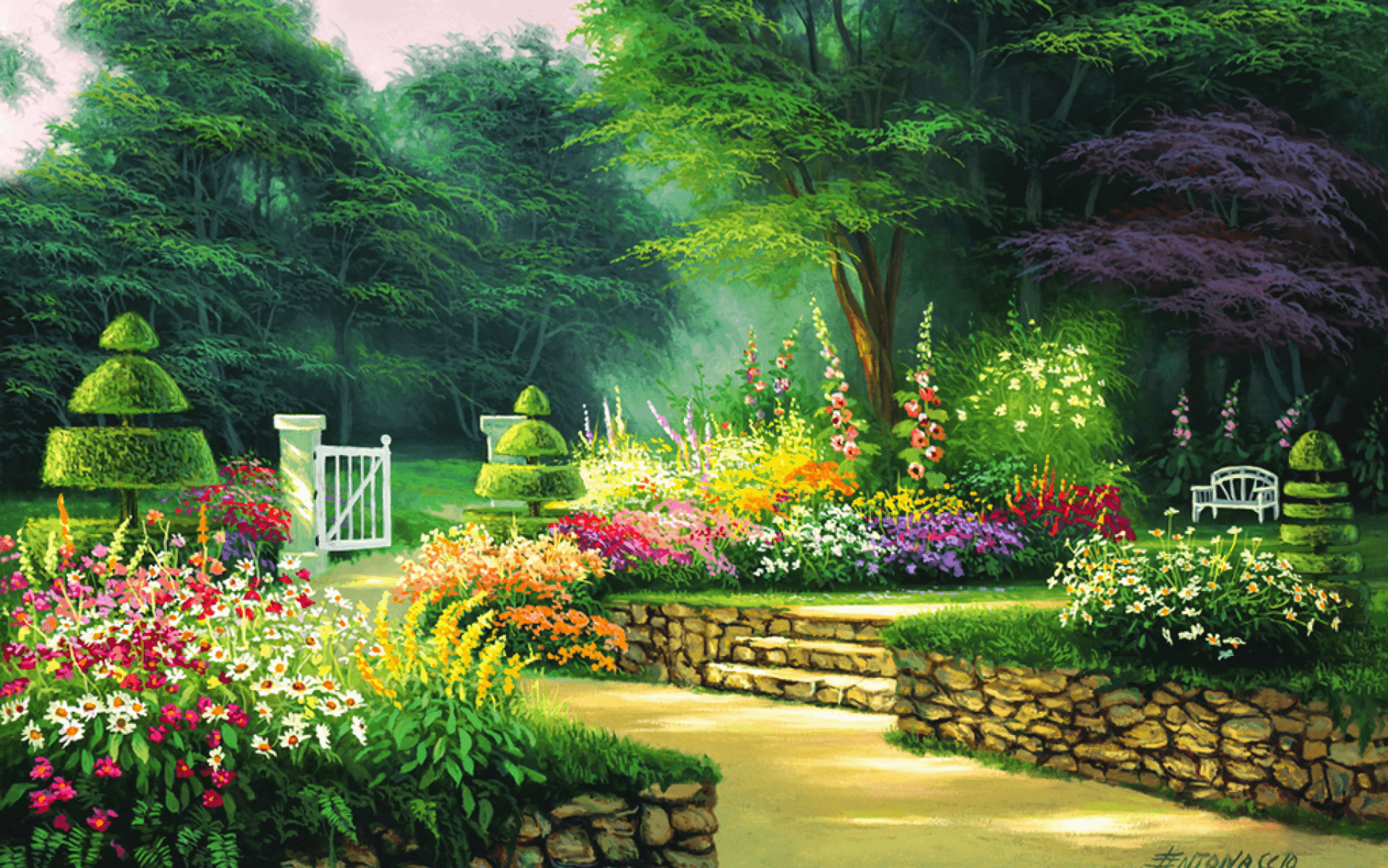 Tranh vẽ rừng hoa đẹp nhất nhất