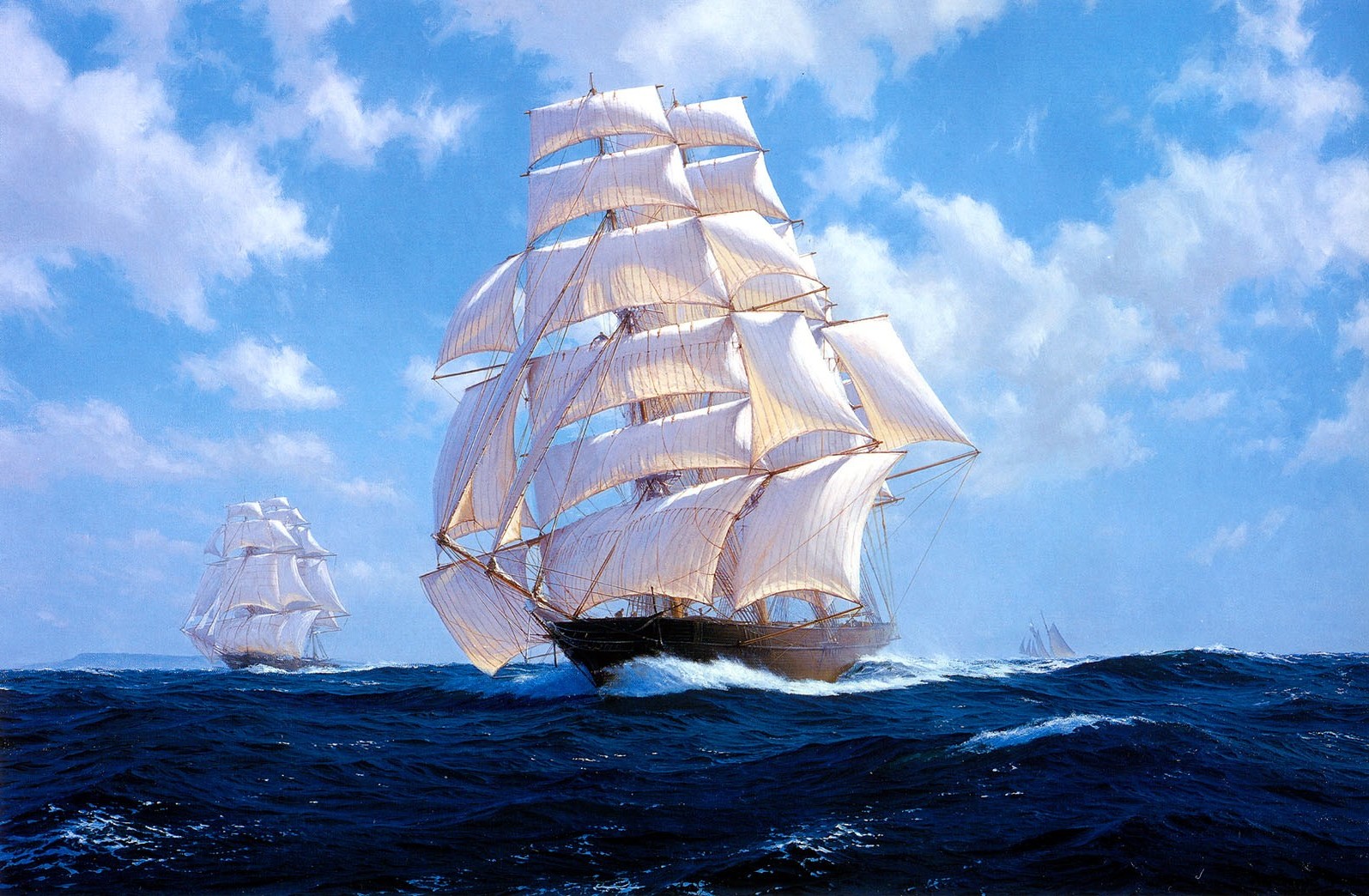 Ảnh thuyền buồm trắng trên biển