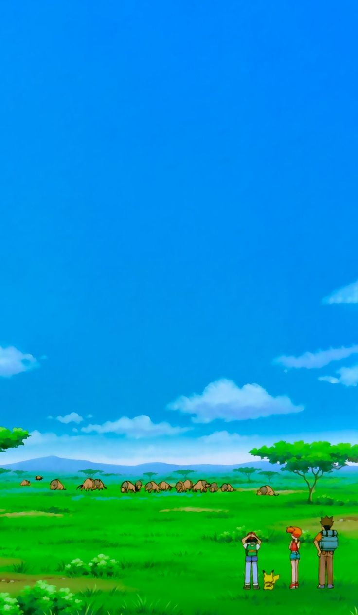 Background bầu trời xanh Pokemon