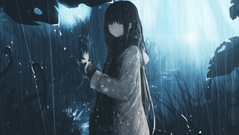 Hình ảnh Anime chia tay khóc dưới mưa
