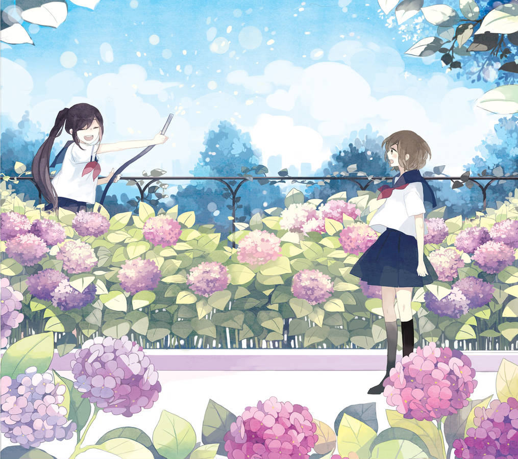 Hình ảnh hoa cẩm tú cầu Anime cực đẹp