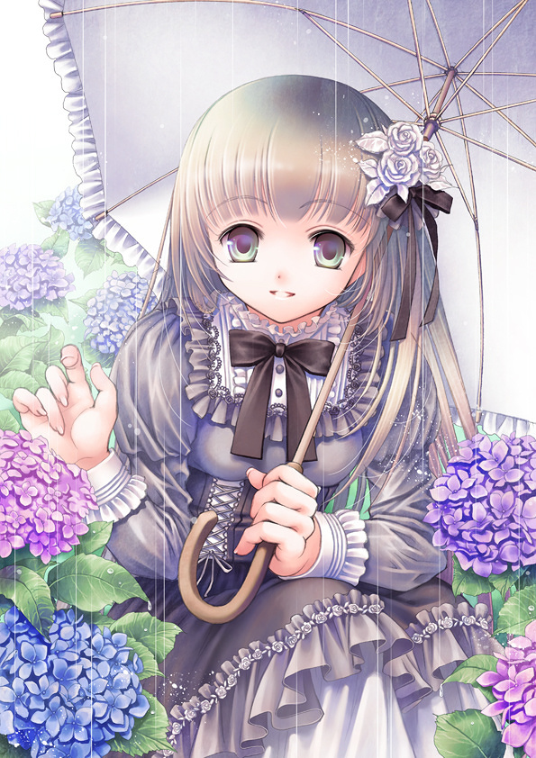 Hình ảnh hoa cẩm tú cầu cô gái Anime