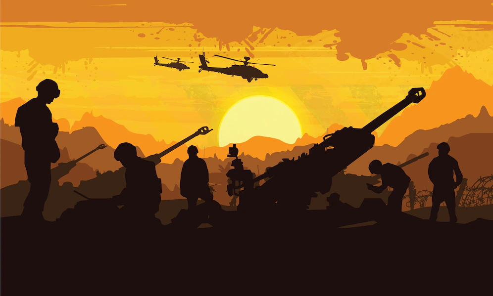 Background chiến tranh minh họa