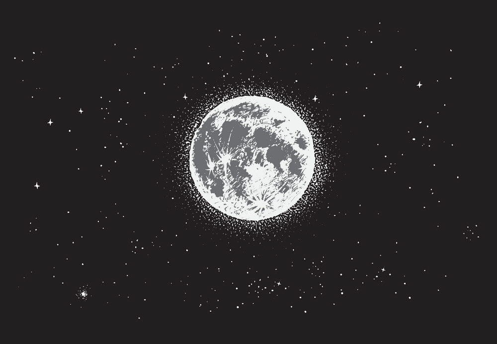 Mẫu background mặt trăng minh họa