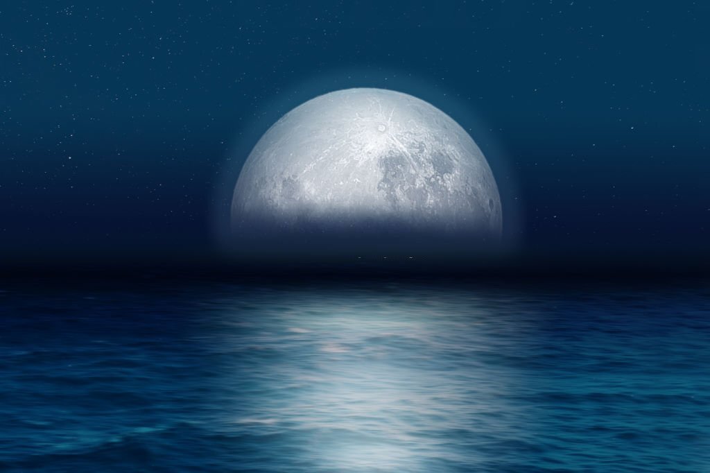 Mẫu background mặt trăng trên biển