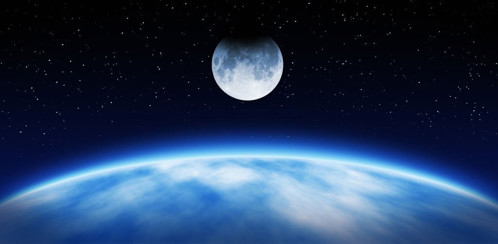 Mẫu background mặt trăng và trái đất
