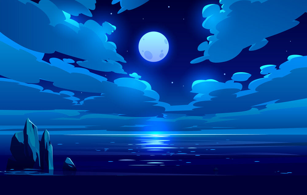 Mẫu background mặt trăng xanh