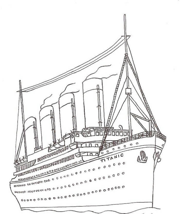 Mẫu tranh tô màu tàu thủy Titanic