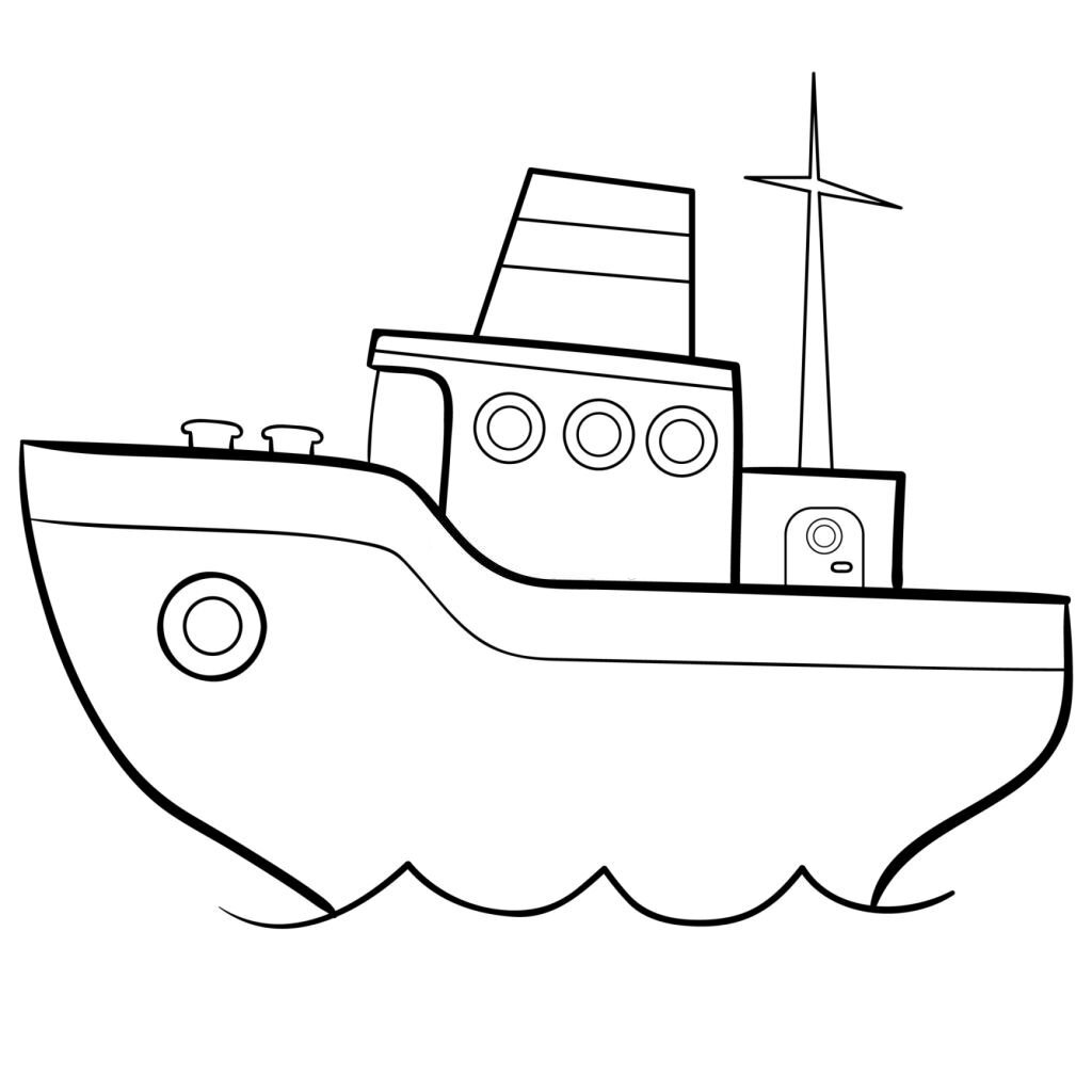 Mẫu tranh tô màu tàu thủy