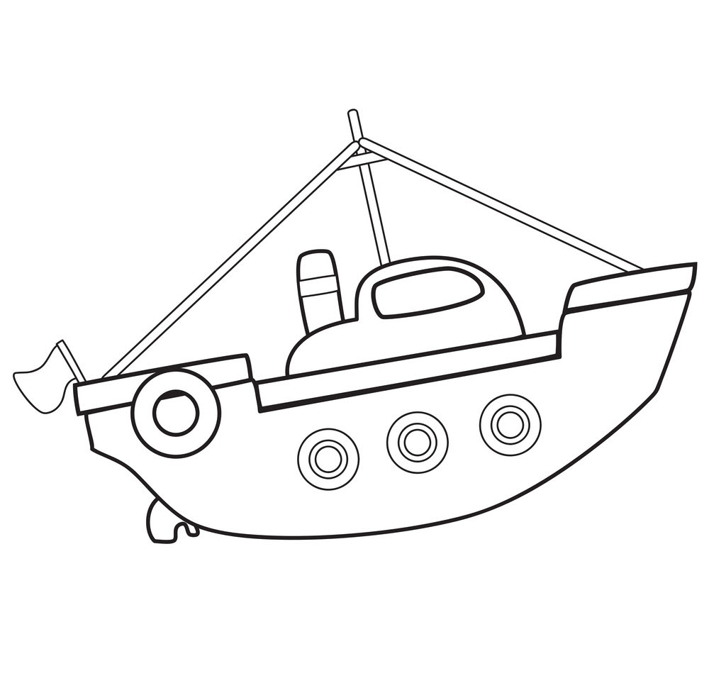 Trang tô màu thuyền cho trẻ em