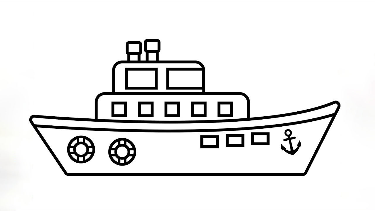 Tranh tô màu tàu thủy HD