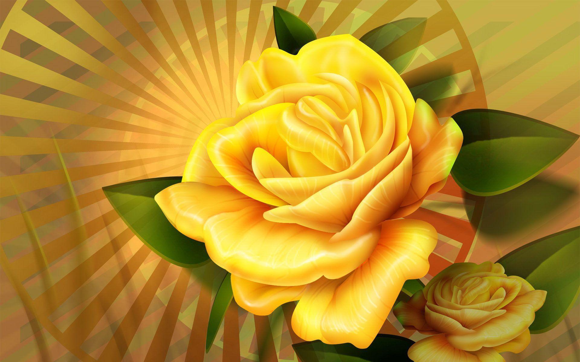 Hình nền hoa hồng vàng 4K