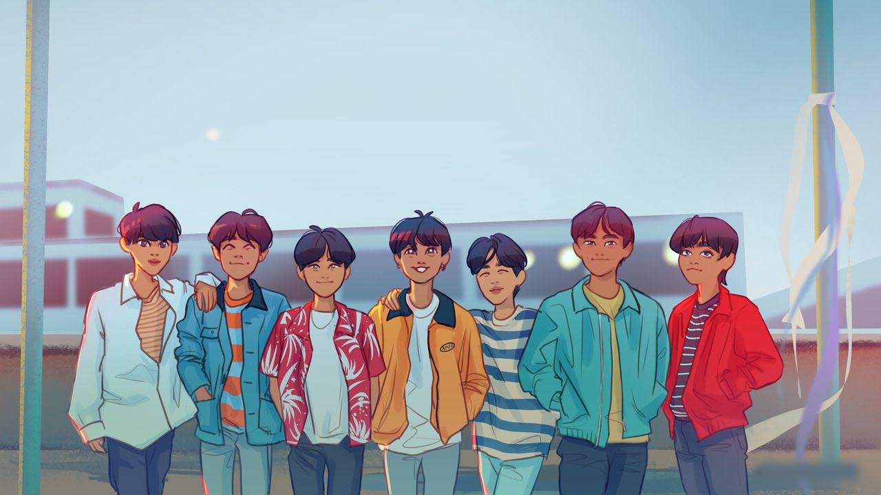 Tranh vẽ 7 thành viên BTS đẹp