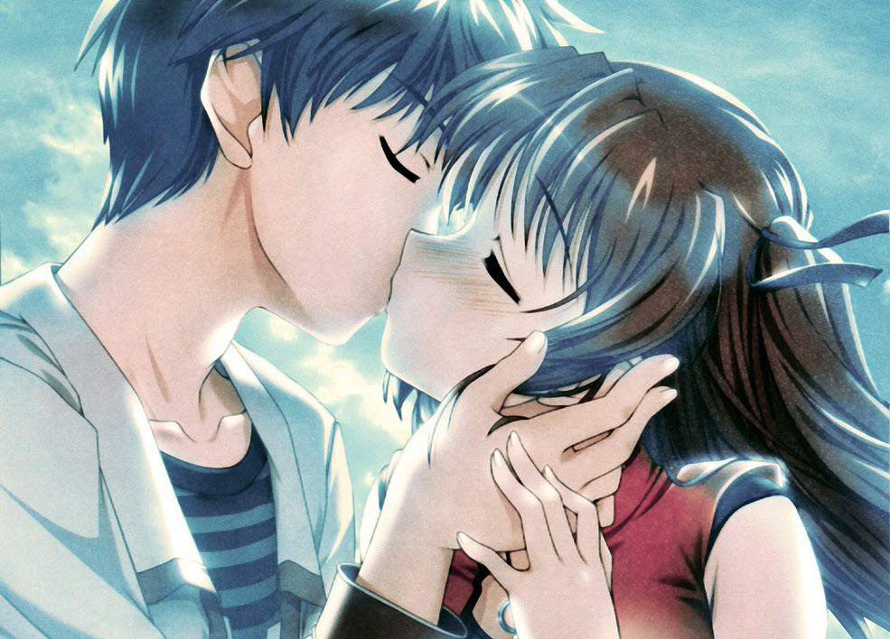 Ảnh Anime hôn lãng mạn dễ thương