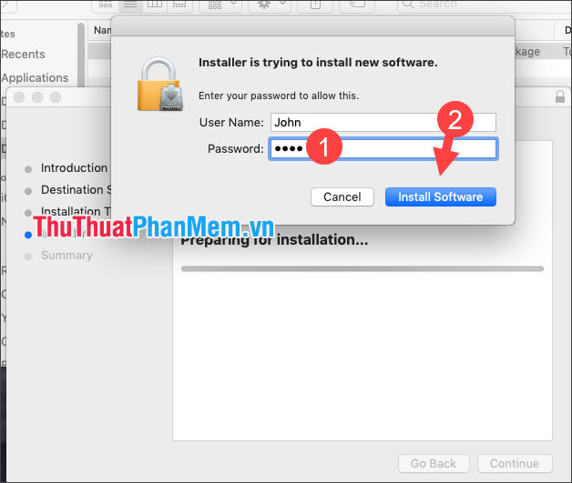 Chọn Install Software