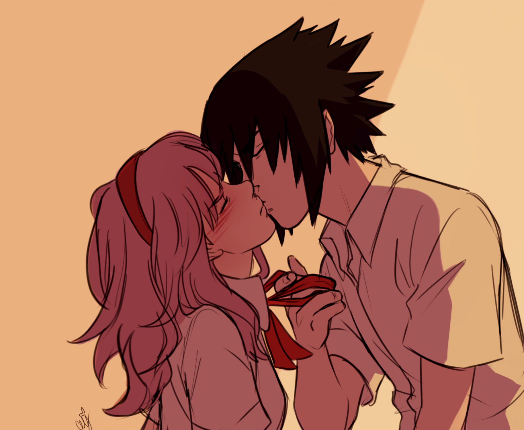 Hình ảnh Anime hôn nhau lãng mạn tuyệt đẹp