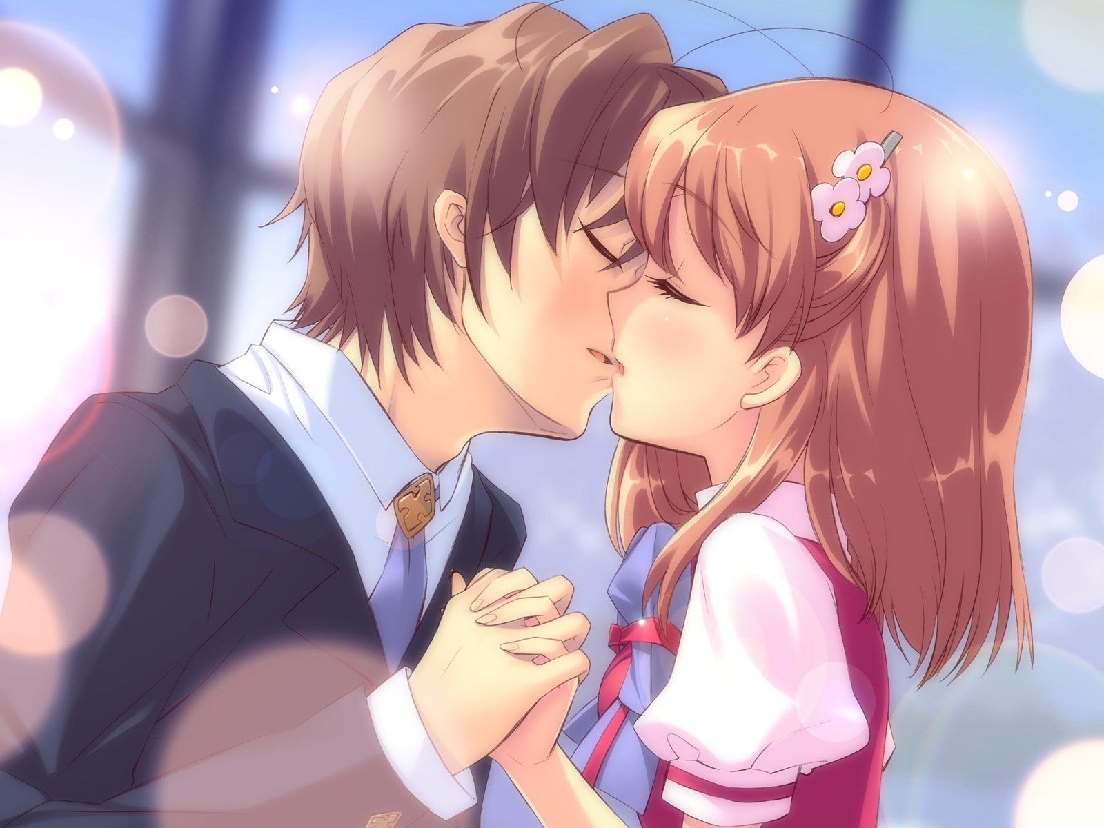 Hình ảnh anime hôn nhau ngọt ngào lãng mạn