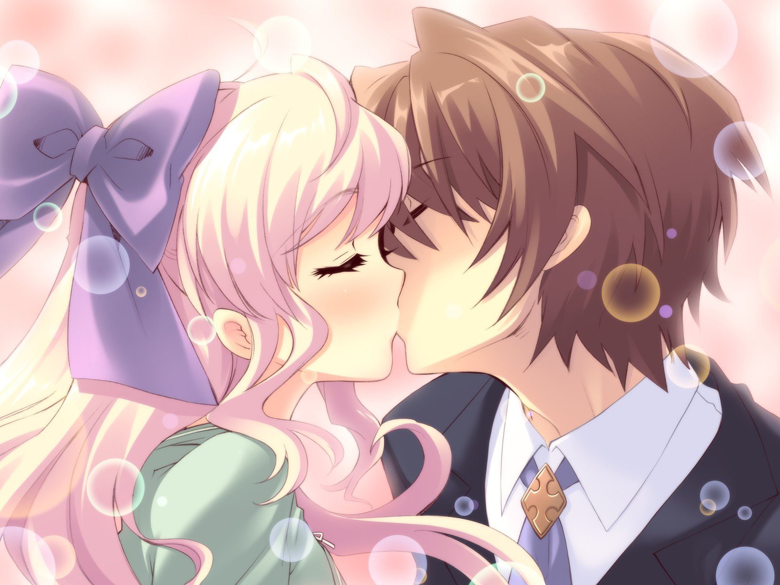 Hình ảnh Anime hôn nhau thắm thiết lãng mạn