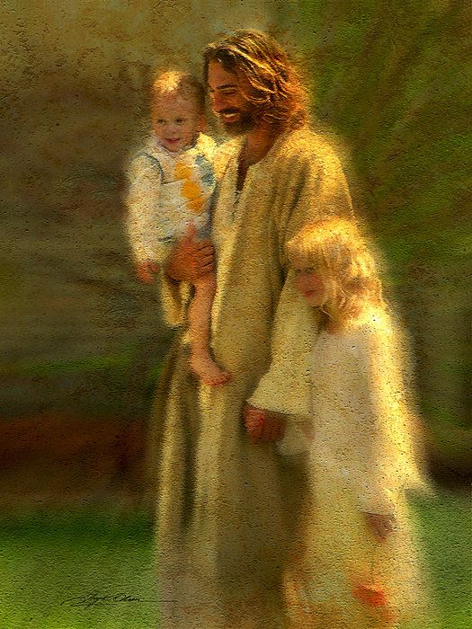 Tranh sơn dầu chúa Giêsu và trẻ em