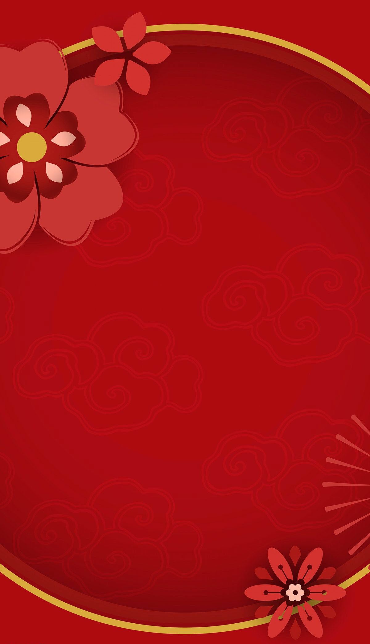 Background hoa đào đỏ tết