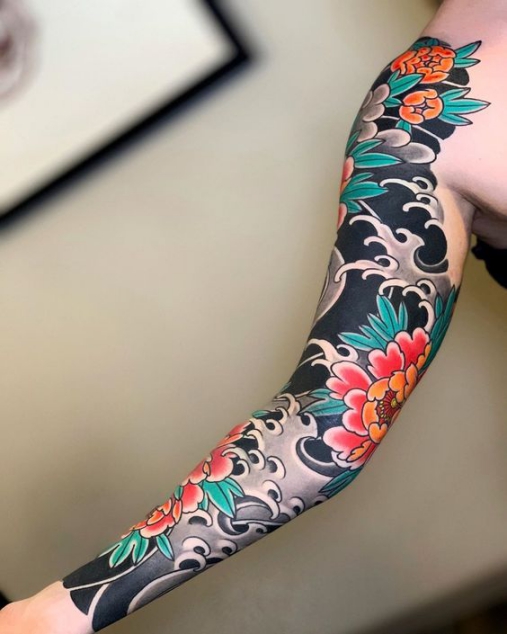 Mẫu hình xăm Nhật cổ ở cánh tay