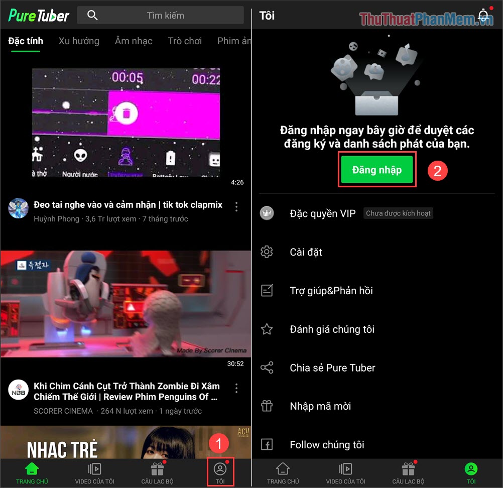 Hướng dẫn sử dụng Pure Tuber - App nghe nhạc youtube tắt màn hình